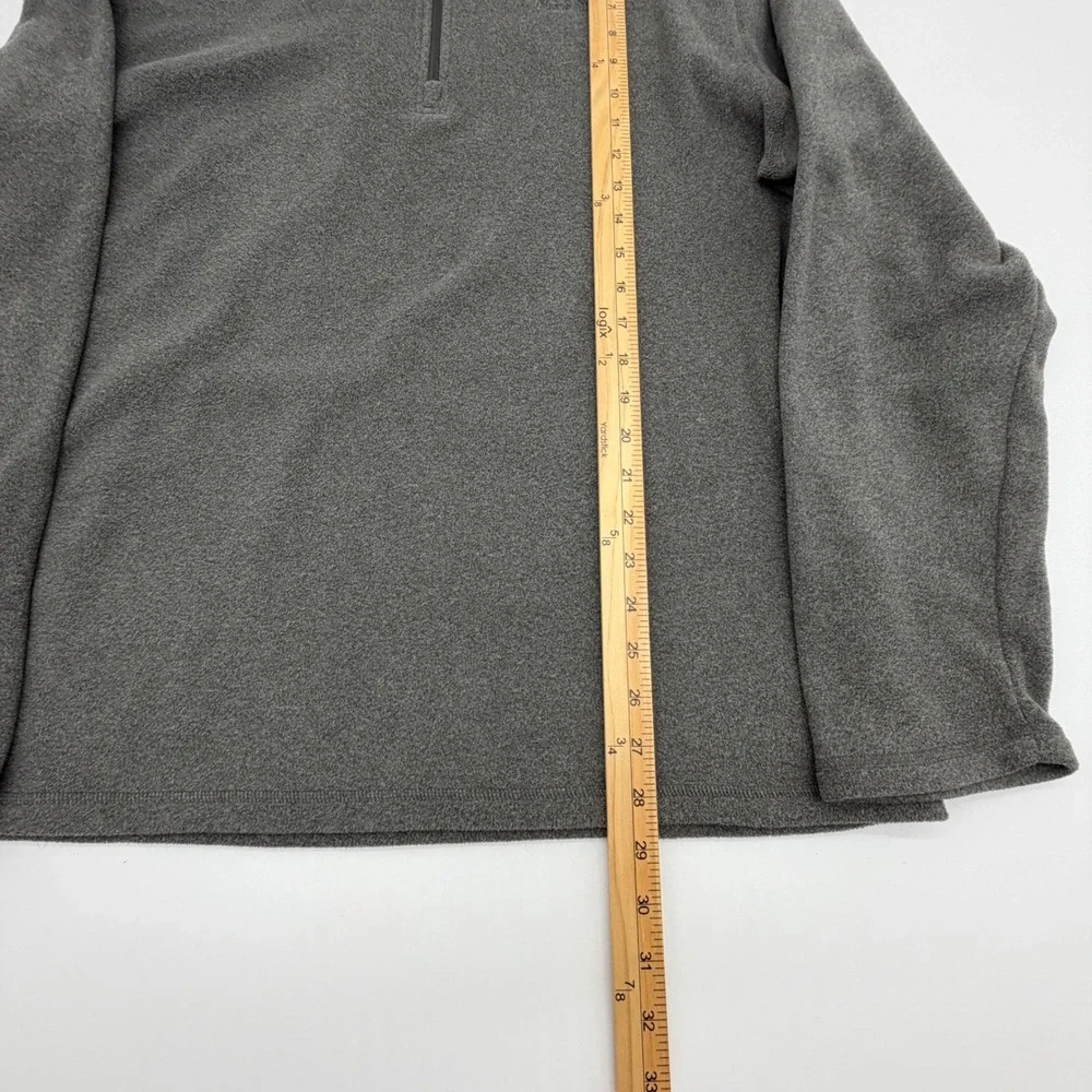 The North Face Mens TKA 100 Quarter Zip Fleece Pullover Charcoal Grey Large